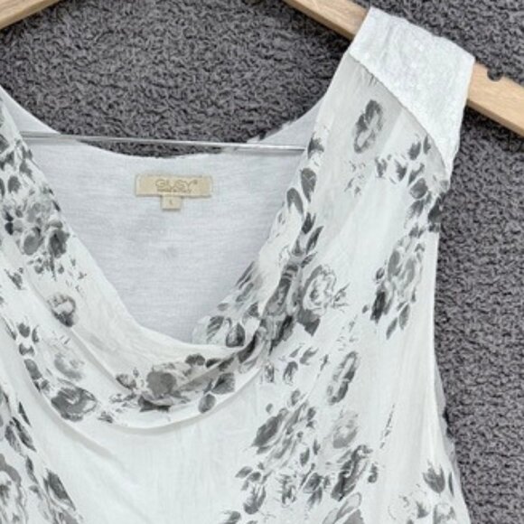 Guisy Bubble Hem Silk and Sequin Sleeveless Blouse - Picture 1 of 8